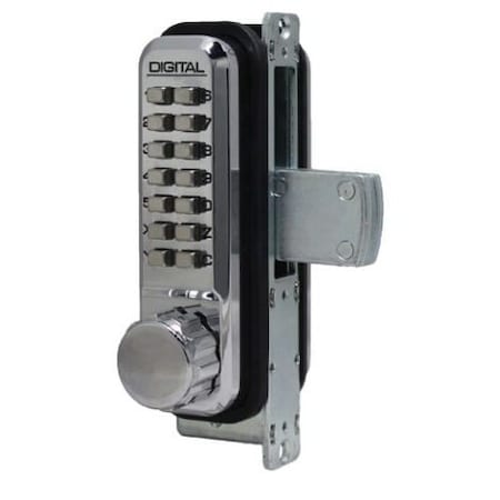 Mechanical Keyless Narrow Stile Deadbolt Lock Double Combination Bright Chrome